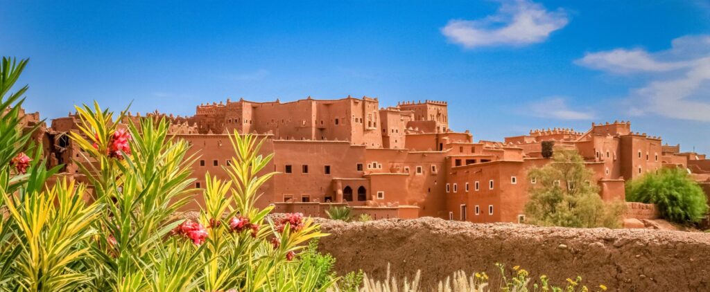 En bild på en kasbah i Marocko.