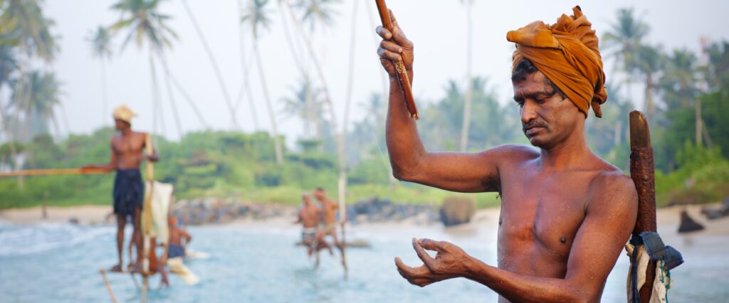 En bild på fiskare i Sri Lanka