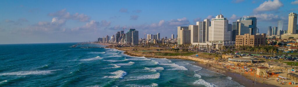 En bild på stranden i Tel Aviv